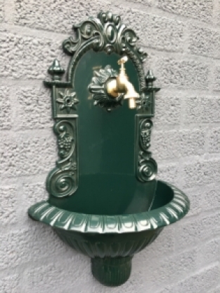 Beautiful wall fountain - cast iron-look-alu-green-60 cm